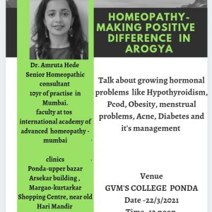 Homeopathy- Making positive difference in aarogya